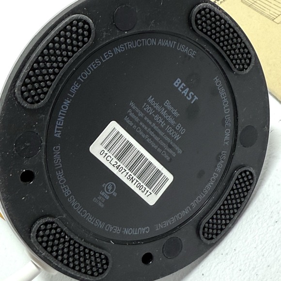 Beast Health Blender Model B10 White‎ 1000 Watt Motor with Manual - Picture 8 of 10